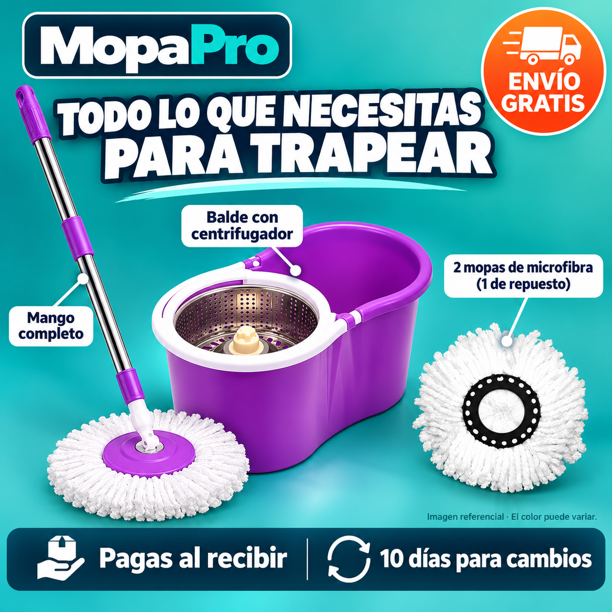 MopaPro – Mopa Giratoria 360 con Balde Centrifugador