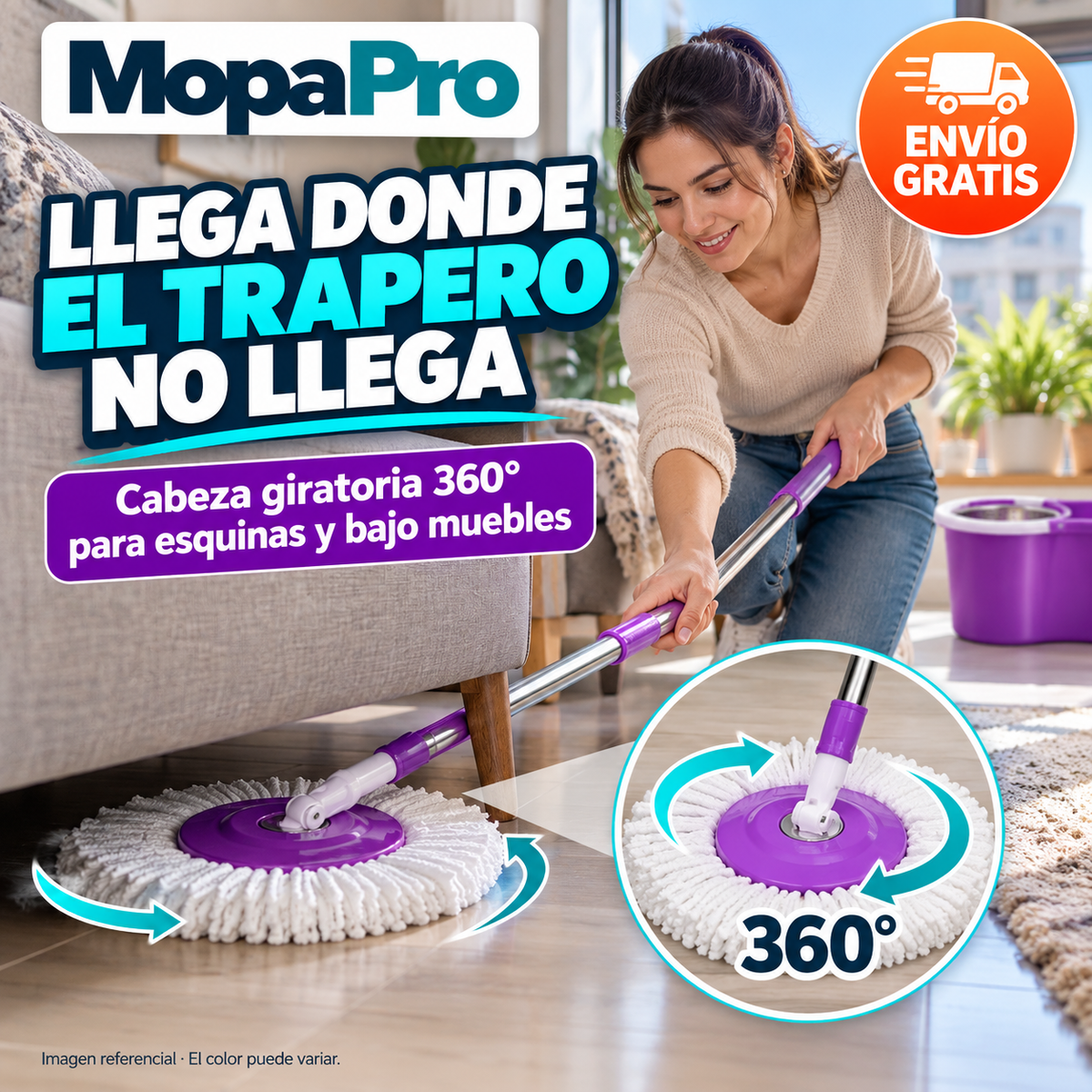 MopaPro – Mopa Giratoria 360 con Balde Centrifugador