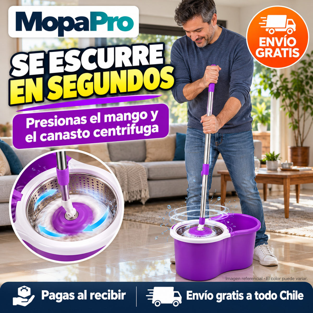 MopaPro – Mopa Giratoria 360 con Balde Centrifugador