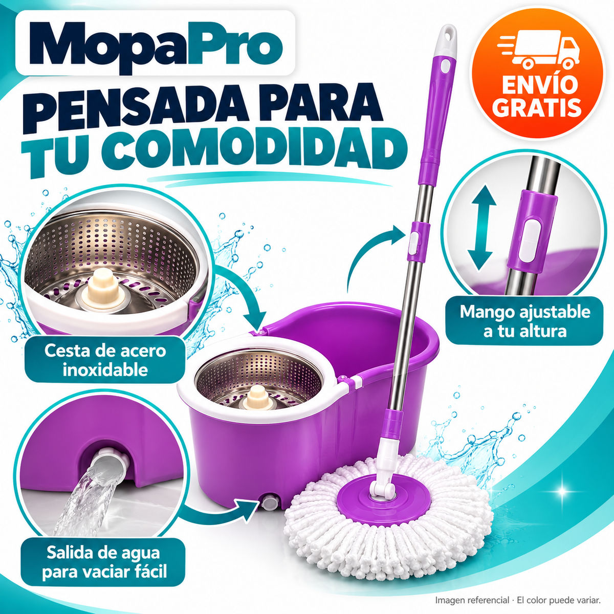 MopaPro – Mopa Giratoria 360 con Balde Centrifugador