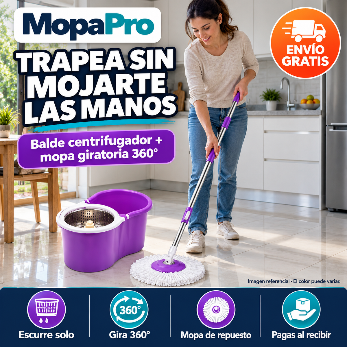 MopaPro – Mopa Giratoria 360 con Balde Centrifugador