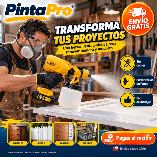 PintaPro – Pistola para Pintar Inalámbrica con 2 Baterías