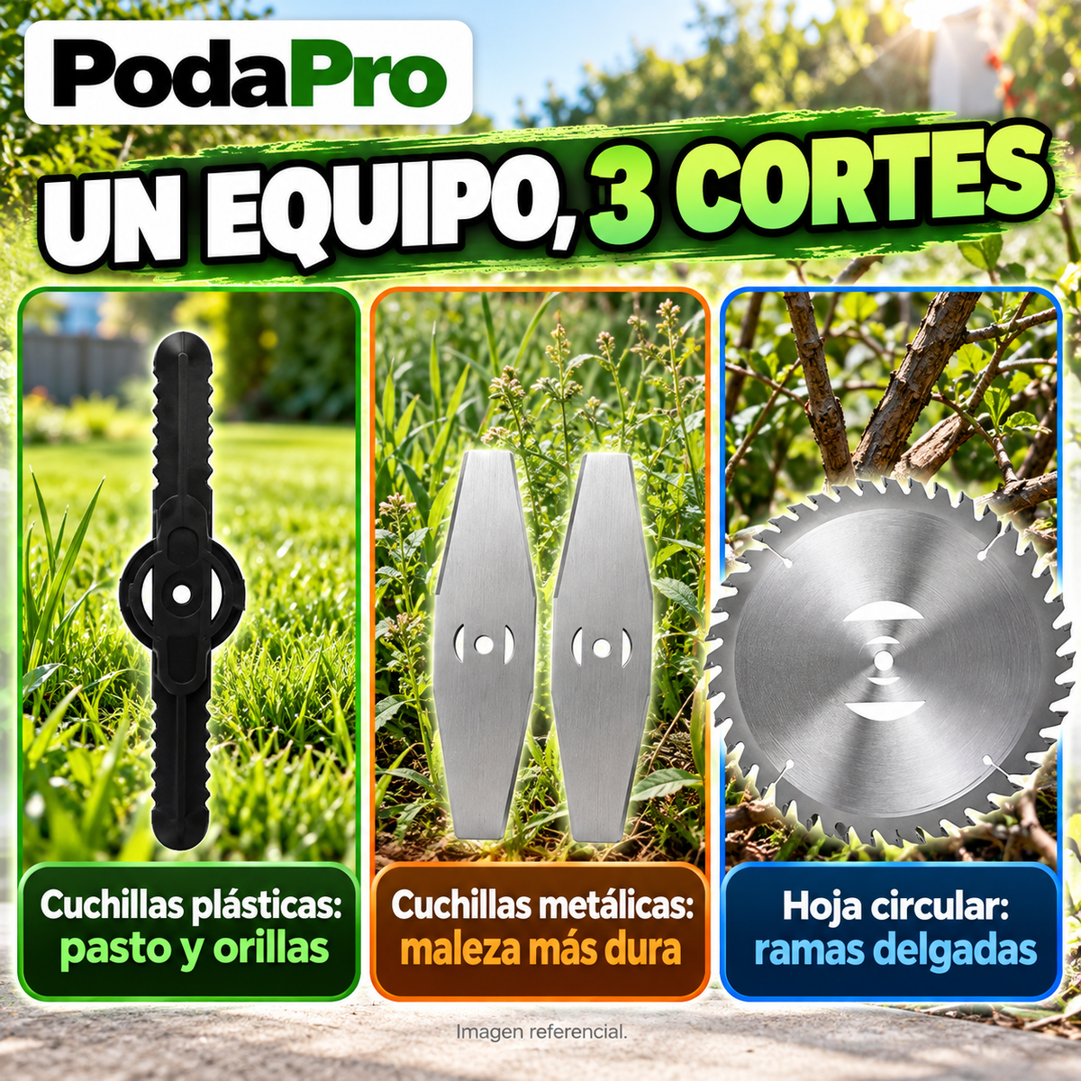 PodaPro – Desbrozadora Inalámbrica con 2 Baterías y Mango Telescópico